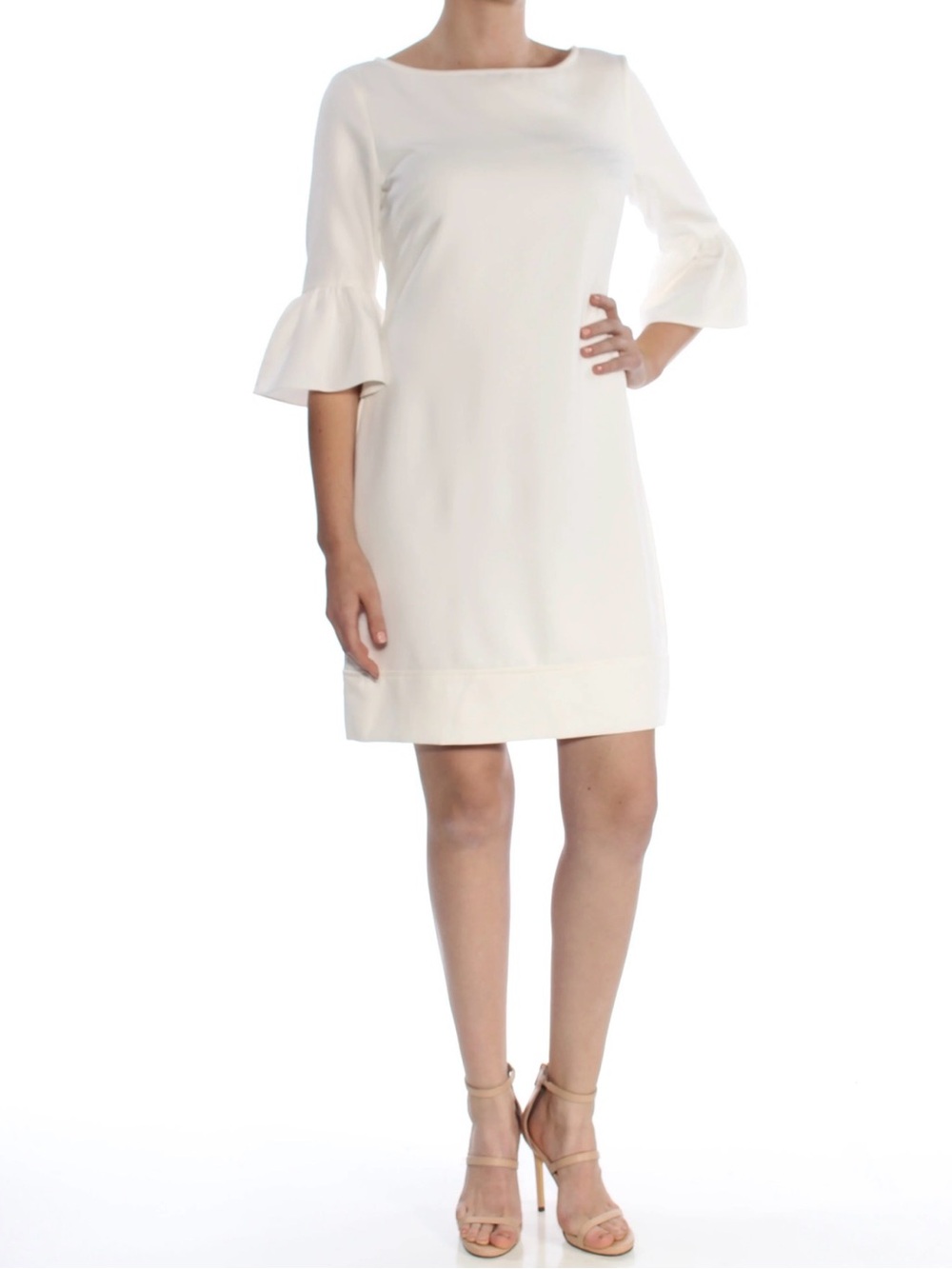 Club Monaco Cream Bell-Sleeve Shift Dress